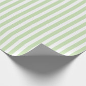 Papier Cadeau Bandes de bonbons vert pâle et blanc (Coin)