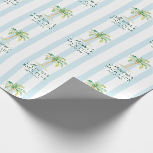 Papier Cadeau Bandes de cabane bleue Palm Bach Club Enterrement 