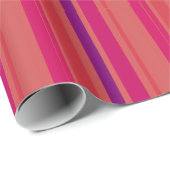 Papier Cadeau Bandes de corail vertical (Coin rond)