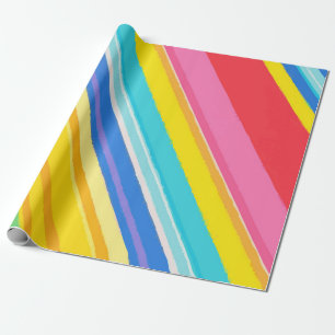 Papier Cadeau Bandes de couleur arc-en-ciel vif – Couleur et gai