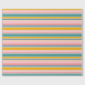 Papier Cadeau Bandes de couleurs à thème de plage (Plat)