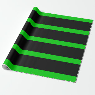 Papier Cadeau Bandes de crayon noir et vert