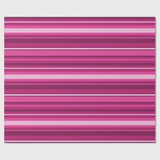 Papier Cadeau Bandes de Fuschia (Plat)