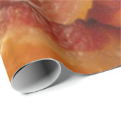 Papier Cadeau Bandes de grésillement chaudes de lard (Coin rond)