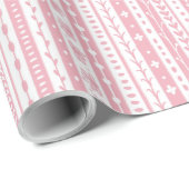 Papier Cadeau Bandes de gribouillis florales (Coin rond)