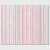 Papier Cadeau Bandes de gribouillis florales (Plat)