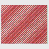 Papier Cadeau Bandes de Noël rouges et argentées (Plat)