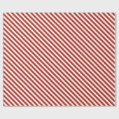 Papier Cadeau Bandes de Noël rouges et blanches (Plat)