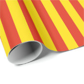 Papier Cadeau Bandes de papier rouge et jaune (Coin rond)