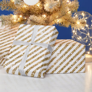 Papier Cadeau Bandes de Parties scintillant d'or