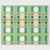 Papier Cadeau Bandes de points rétro (Plat)