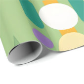 Papier Cadeau Bandes de points rétro (Coin rond)