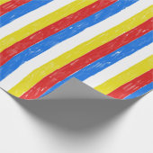 Papier Cadeau Bandes de rayonne couleur primaire (Coin)