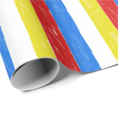 Papier Cadeau Bandes de rayonne couleur primaire (Coin rond)