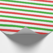 Papier Cadeau Bandes de sucre de canne - papier d'emballage roug (Coin)