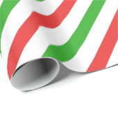 Papier Cadeau Bandes de sucre de canne - papier d'emballage roug (Coin rond)