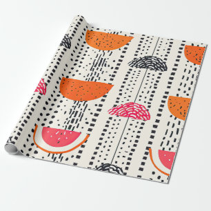 Papier Cadeau Bandes de tranches de Citron Audacieuses (5)