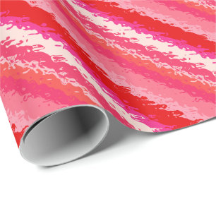Papier Cadeau Bandes de verre - nuances de corail