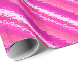 Papier Cadeau Bandes de verre - teintes roses profondes