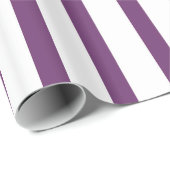 Papier Cadeau Bandes décoratives violettes et blanches (Coin rond)