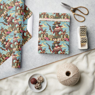 Papier Cadeau Bandes dessinées vintage mignonne