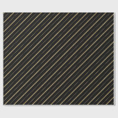 Papier Cadeau Bandes diagonales d'or (Plat)