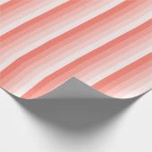 Papier Cadeau Bandes d'ombre de pêche corail (Coin)