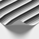 Papier Cadeau Bandes d'ombre noir et blanc (Coin)