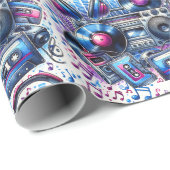 Papier Cadeau Bandes et boites de cassettes (Coin rond)