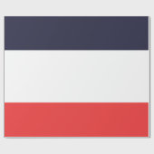 Papier Cadeau Bandes Fête Rayée Bleu Blanc & Rouge (Plat)