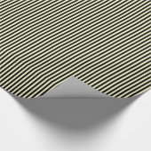 Papier Cadeau Bandes fines - Noir et Crème (Coin)