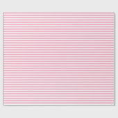 Papier Cadeau Bandes horizontales rose et blanc (Plat)