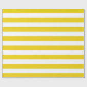 Papier Cadeau Bandes Jaunes, Blancs, Motif rayé (Plat)