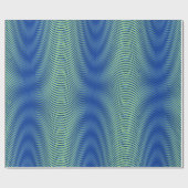 Papier Cadeau Bandes Moiré vertes et bleues - Trippy Abstrait (Plat)