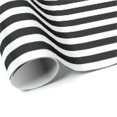 Papier Cadeau Bandes noir et blanc (Coin rond)
