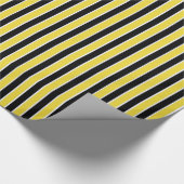 Papier Cadeau Bandes noires, blanches et jaunes (Coin)