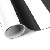 Papier Cadeau Bandes noires et blanches (Coin rond)