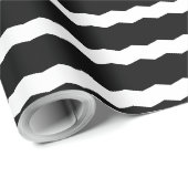 Papier Cadeau Bandes noires et blanches (Coin rond)