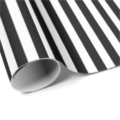 Papier Cadeau Bandes noires et blanches (Coin rond)