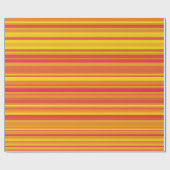 Papier Cadeau Bandes orange rouge jaune (Plat)