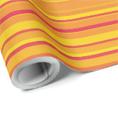Papier Cadeau Bandes orange rouge jaune (Coin rond)