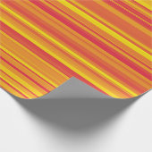 Papier Cadeau Bandes orange rouge jaune (Coin)