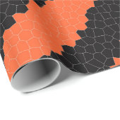 Papier Cadeau Bandes Oranges Et Noires (Coin rond)
