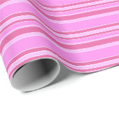 Papier Cadeau Bandes roses (Coin rond)