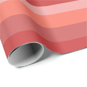 Papier Cadeau Bandes roses de corail (Coin rond)