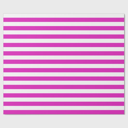 Papier Cadeau Bandes roses en gras sur une couleur personnalisée (Plat)