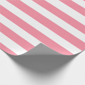 Papier Cadeau Bandes roses et blanches douces (Coin)