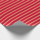 Papier Cadeau Bandes rouge et or à deux tons (Coin)