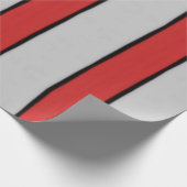 Papier Cadeau Bandes rouge noir et blanc (Coin)