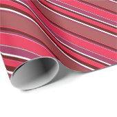 Papier Cadeau Bandes rouges (Coin rond)